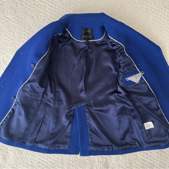 J. Crew Royal Blue Majesty Stadium Cloth Nello Gori Wool Peacoat Coat Women’s 00 - Picture 9 of 16